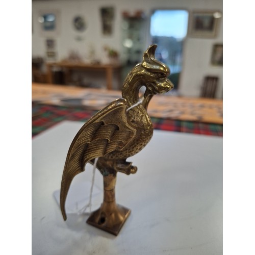 95 - Vintage small brass gargoyle 12cm H approx.
