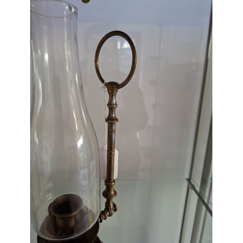 112 - Vintage portable brass candle holder