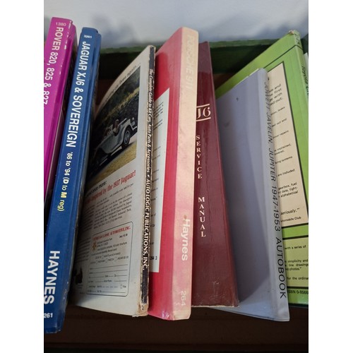 159 - Good selection of vintage car workshop and other manuals to include XJ6, Model A Ford kit cars Jowet... 