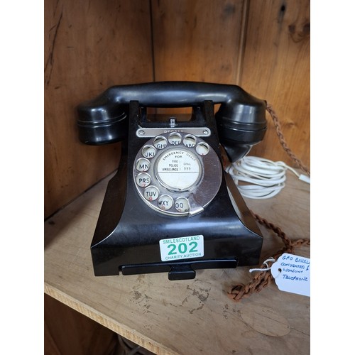 202 - GPO Bakelite converted and working telephone