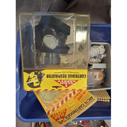 252 - 3 Boxes of electrical equipment, tools and safety equipment