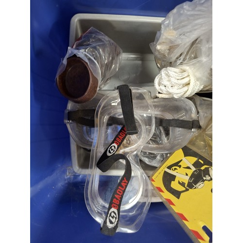 252 - 3 Boxes of electrical equipment, tools and safety equipment