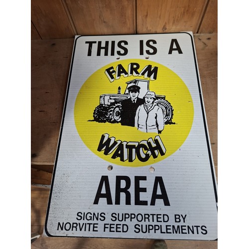 No smoking sign and My rules sign plus Farmwatch area signs
