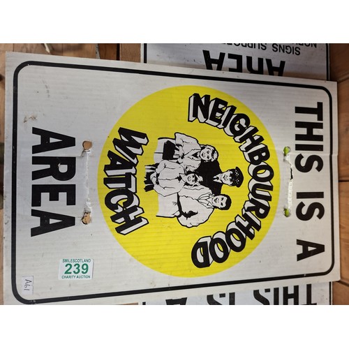 No smoking sign and My rules sign plus Farmwatch area signs
