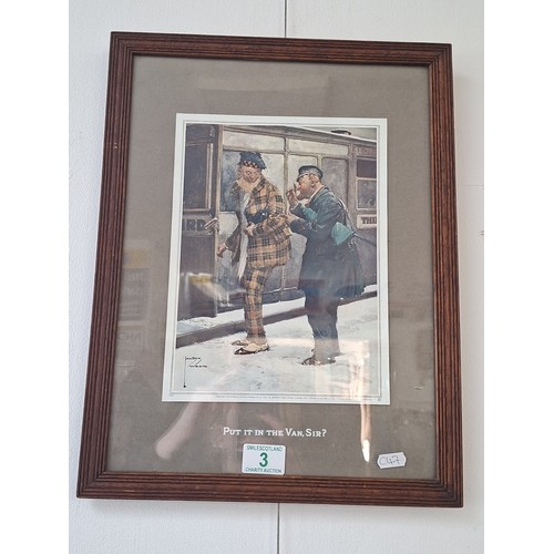 3 - Late 1920's Lawson Wood 'Scottish' themed cartoon print 'Put it in the van Sir' 44cm x 34cm approx.