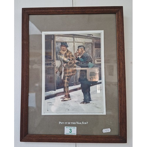 3 - Late 1920's Lawson Wood 'Scottish' themed cartoon print 'Put it in the van Sir' 44cm x 34cm approx.