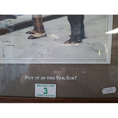 3 - Late 1920's Lawson Wood 'Scottish' themed cartoon print 'Put it in the van Sir' 44cm x 34cm approx.