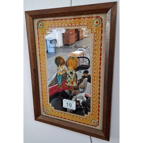 10 - 1975 Roth Greetings Love is the little things you do for each other framed mirror 34cm x 24cm approx... 