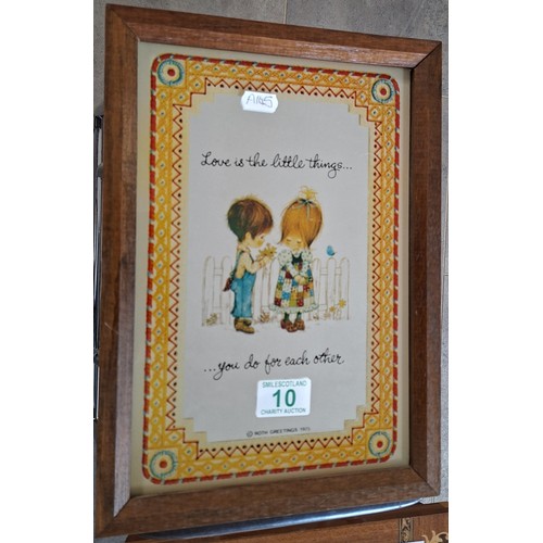 10 - 1975 Roth Greetings Love is the little things you do for each other framed mirror 34cm x 24cm approx... 