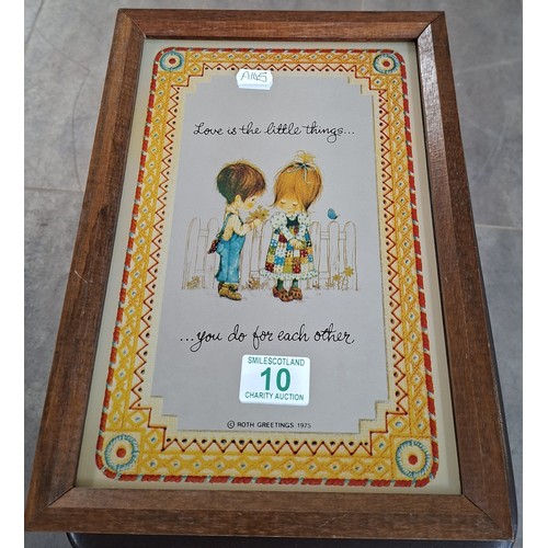 10 - 1975 Roth Greetings Love is the little things you do for each other framed mirror 34cm x 24cm approx... 