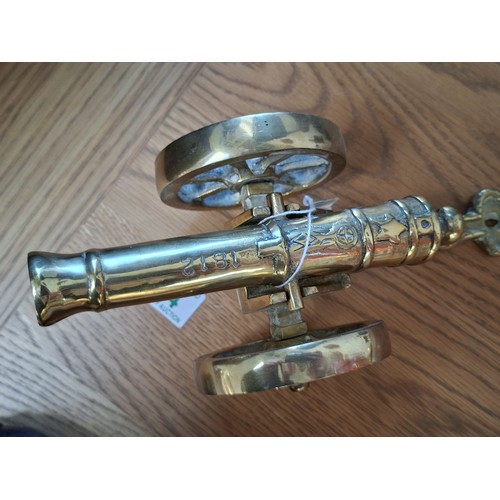 24 - Heavy brass cannon 27cm L approx.