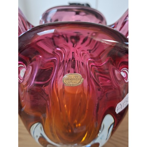 25 - Bohemia glass vase plus french glass vase