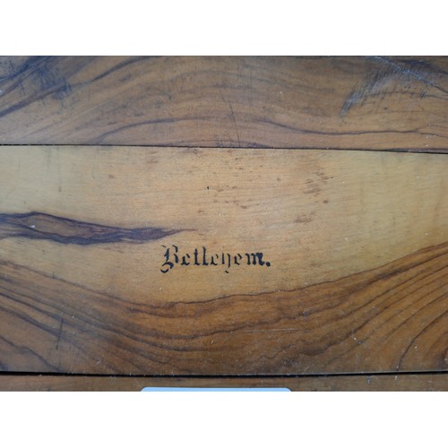 29 - Desktop book holder stamped Bethlehem possible wood from church