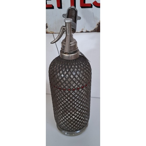 47 - Vintage sparklets Limited London soda stream wire net bottle