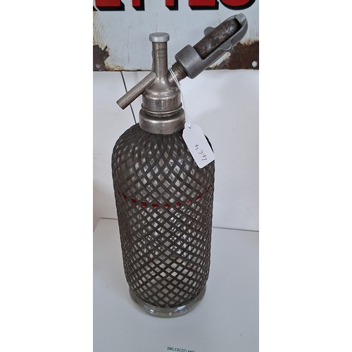 47 - Vintage sparklets Limited London soda stream wire net bottle
