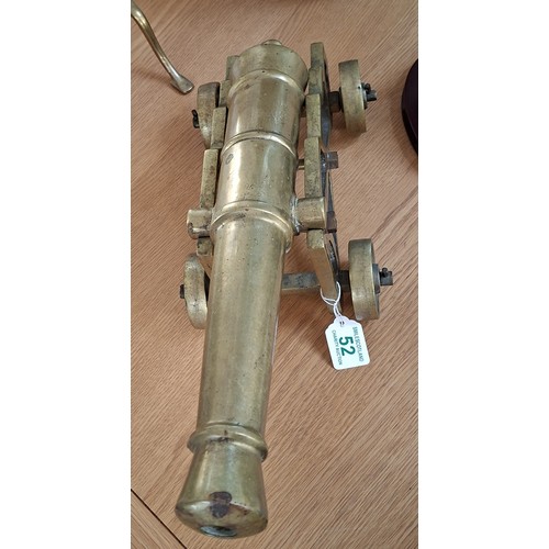 52 - Extremely heavy brass cannon 48cm L approx.