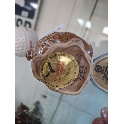 57 - 4 x Ben Eagles scotch whisky figurines 'Haggis 1972' & 'Nessie1969' full decanters plus 1969 eagle a... 