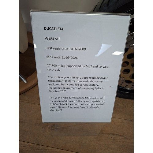 11 - Ducati ST4s 2000W MOT and service records, 27000 miles, timing belts replaced in 2025,