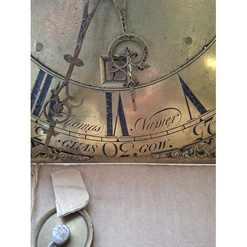2A - Brass Thomas Napier Glasgow grandfather clock face