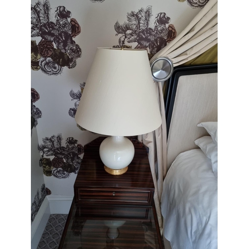 1003 - A pair of Heathfield And Co Gourd Textured Ceramic Table Lamp With Shade 70cm (Room 412)