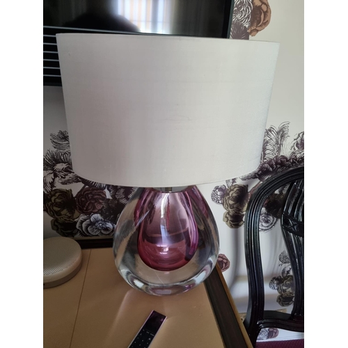 1011 - Heathfield And CO Mia Table Lamp Mouth-Blown Glass Features An Intense Drop Of Colour And A Satin Sh... 