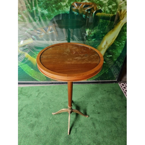 110 - Mahogany circular tall side table carved tapering pedestal on four splayed legs 60cm diameter x 100c... 