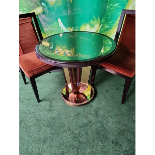 133 - A circular bar pedestal  table with antiqued mirror plate accents 66 x 75cm (Nb This lot is located ... 