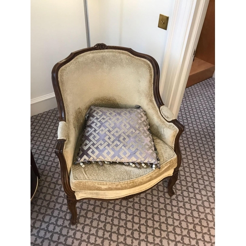 1955 - Louis XV Style Bergere The Slightly Flared Arms Have Upholstered Armrests Upholstered  67 x 55 x 93c... 