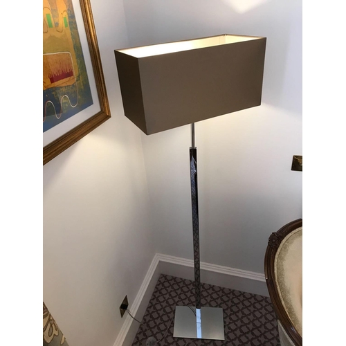 1959 - 2 x Heathfield And Co Dakota Contemporary Floor Lamp Chrome Complete With Shade 158cm (Room 401)