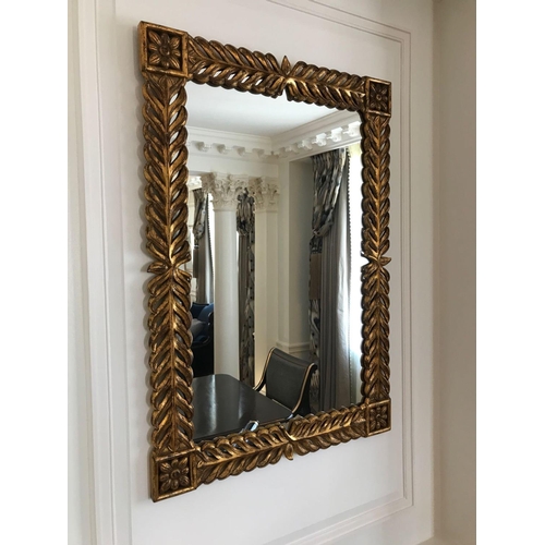 1964 - A Gilt Framed Rectangular Carved Accent Mirror 67 x 100cm (Room 401)