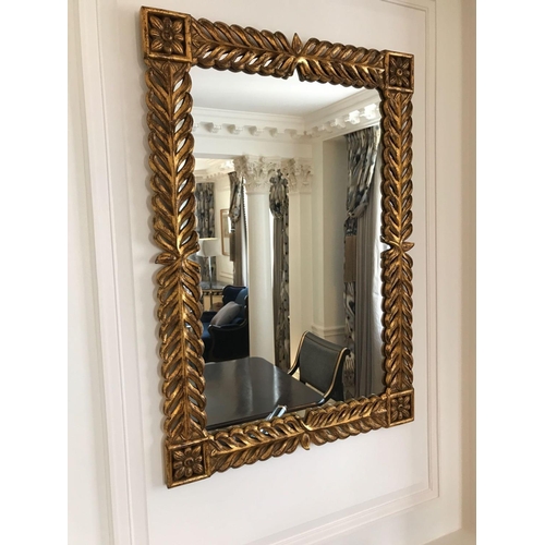 1964 - A Gilt Framed Rectangular Carved Accent Mirror 67 x 100cm (Room 401)