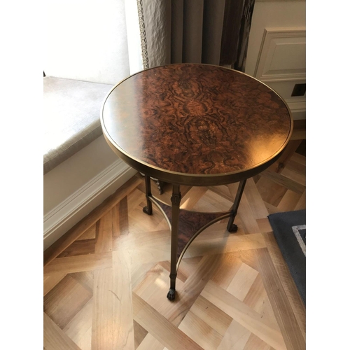 1972 - Mahogany And Bronze Wine Table 3 Tripod Foot 50 x 71cm (Room 401)