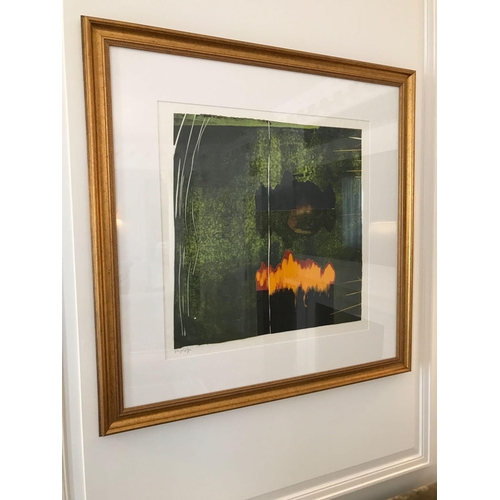 1977 - Abstract Framed Lithograph Unsigned 82 x 83cm (Room 401)