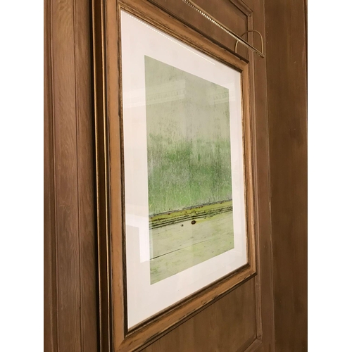 2046 - Abstract Framed Lithograph Green In Gold Frame 73x 88cm (Room 411)