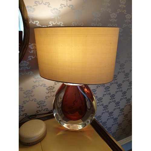 2061 - Heathfield And Co Mia Table Lamp Mouth-Blown Glass Features An Intense Drop Of Colour And A Satin Sh... 