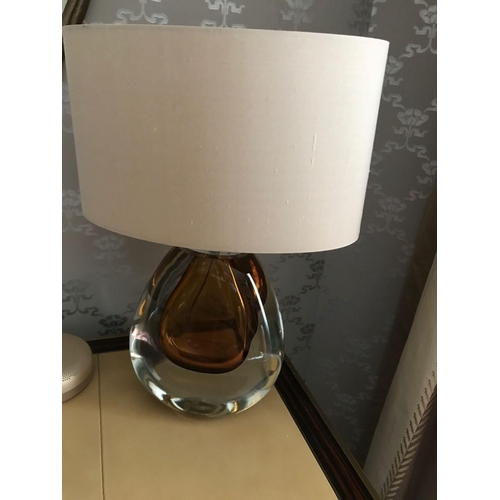 2174 - Heathfield And Co Mia Table Lamp Mouth-Blown Glass Features An Intense Drop Of Colour And A Satin Sh... 