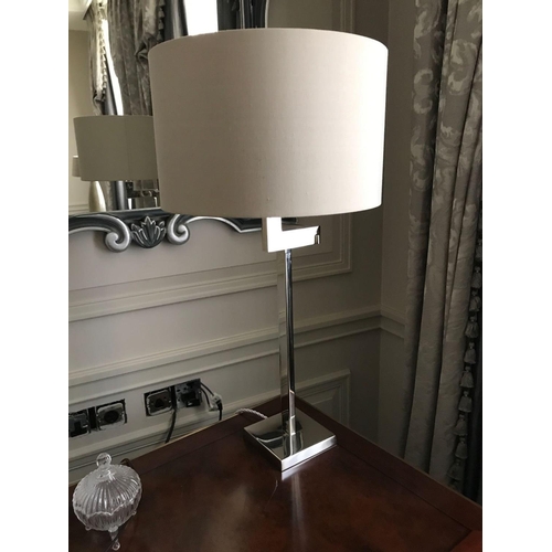 2217 - Porta Romana SLD36 Polished Nickel Swivel Arm Table Lamp With Shade 65cm (Room 424)