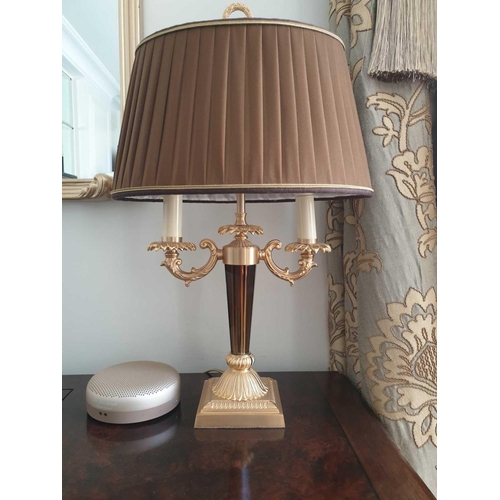 506 - Laudarte Aretusa Twin Arm Table Lamp Bronze Lost-Wax Casting Antique Gilt Bronze Base And Column And... 