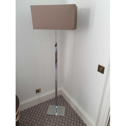 512 - Heathfield And Co Dakota Contemporary Floor Lamp Chrome Complete With Shade 158cm (Room 301)