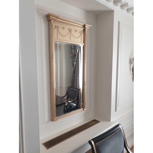 519 - Regency Style Giltwood Pier Mirror Flanked By Spirally-Turned Half Pilasters The Frieze With Highly ... 