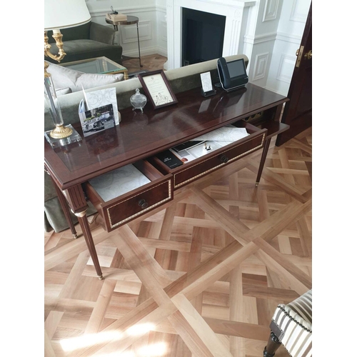 521 - Writing Table Mounted On Tapering Legs Decorated With Gilded Bronzes Fitted Drawers Fitted With Outl... 