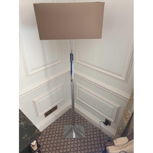 545 - Heathfield And Co Dakota Contemporary Floor Lamp Chrome Complete With Shade 158cm (Room 303)