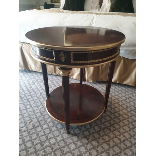 548 - French Empire Style Gueridon Table Decorated With Gilded Bronzes 54 x 60cm (Room 303)