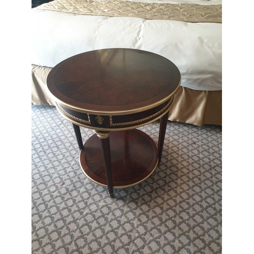 548 - French Empire Style Gueridon Table Decorated With Gilded Bronzes 54 x 60cm (Room 303)