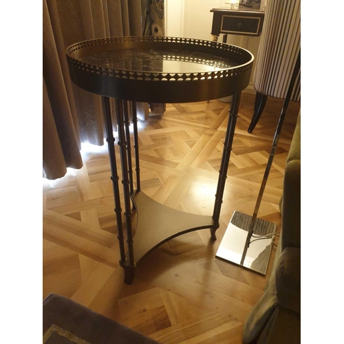 561 - Marble Top Bouillotte Table Mounted On A Bronzed Tripod Base Frame 50 x 76cm (Room 304)