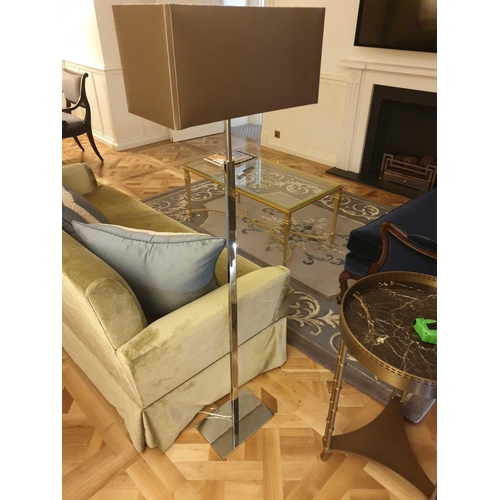 562 - Heathfield And Co Dakota Contemporary Floor Lamp Chrome Complete With Shade 158cm (Room 304)