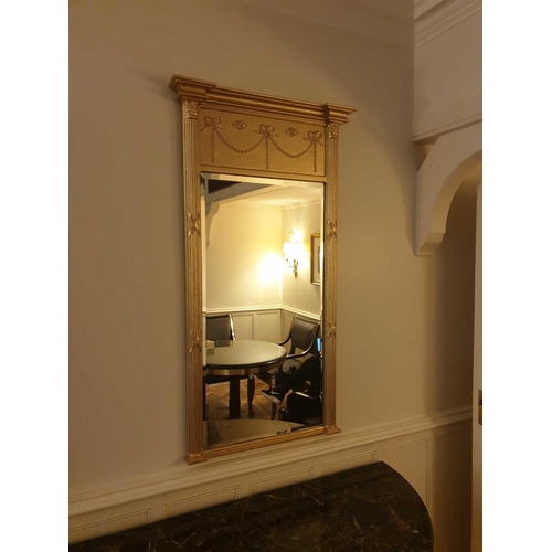 568 - Regency Style Giltwood Pier Mirror Flanked By Spirally-Turned Half Pilasters The Frieze With Highly ... 