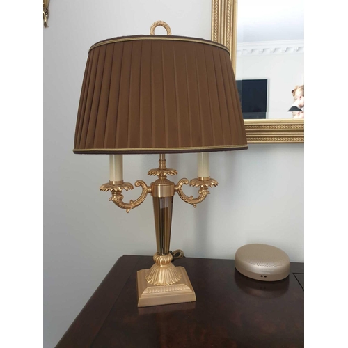 584 - Laudarte Aretusa Twin Arm Table Lamp Bronze Lost-Wax Casting Antique Gilt Bronze Base And Column And... 