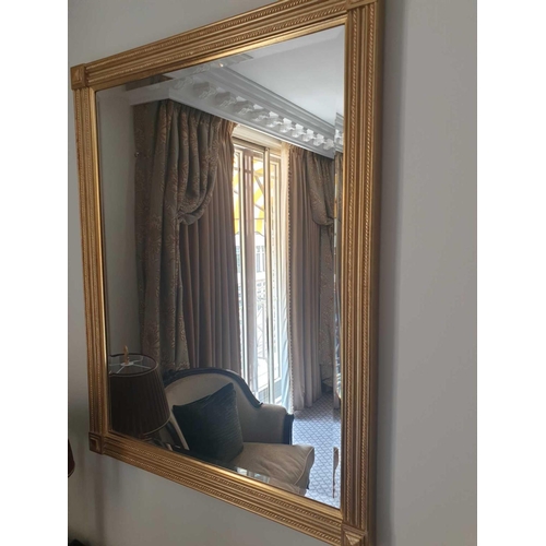 586 - Rectangular Gilt Frame Mirror Bevelled Mirror 107 x 84cm (Room 305)