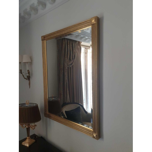 586 - Rectangular Gilt Frame Mirror Bevelled Mirror 107 x 84cm (Room 305)